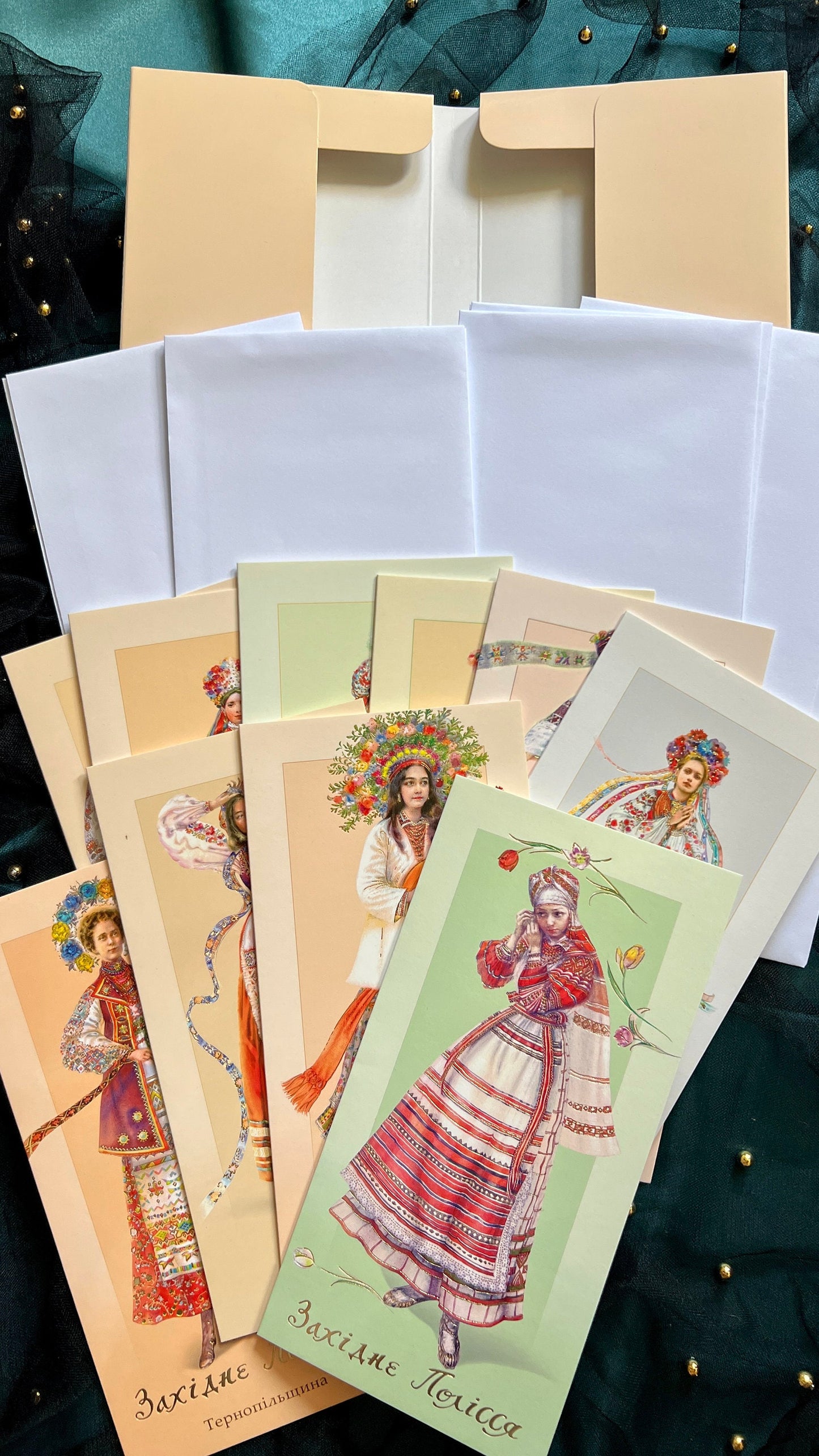 Gift Set of Ukrainian Folk Costume Postcards - Central and Southern Ukraine Ukrainian Gift Souvenir