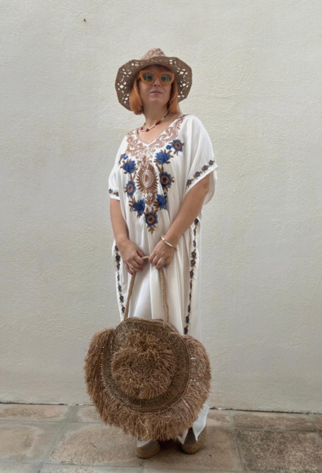 Elegant Oversize Summer Robe with Embroidery Maxi Gown Home Wear