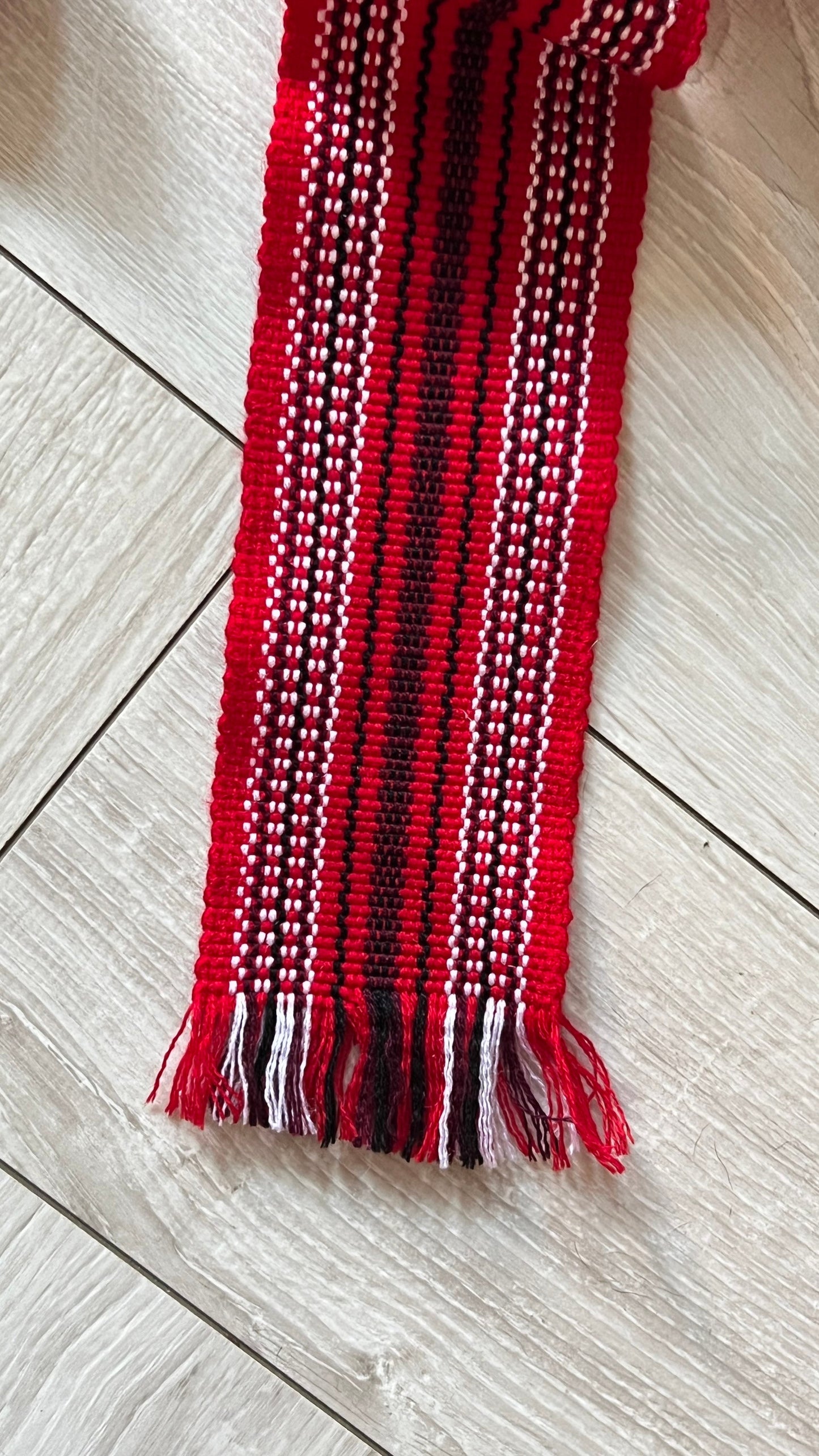 Traditional Ukrainian Red Kraika Belt – Perfect Accessory for Folk Costumes