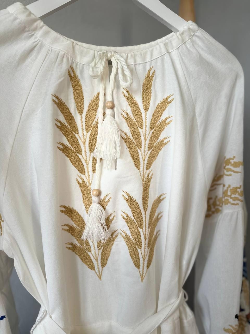 Eye-catching Chic Long Ukrainian Vyshyvanka Dress With Lastivky Brirds Pattern