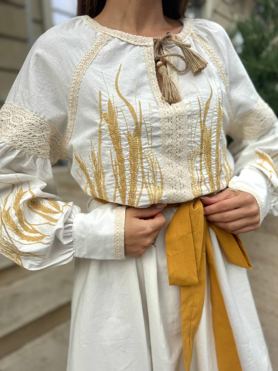Embroidered Ukrainian Summer Oversize Dress with Flower Embroidery
