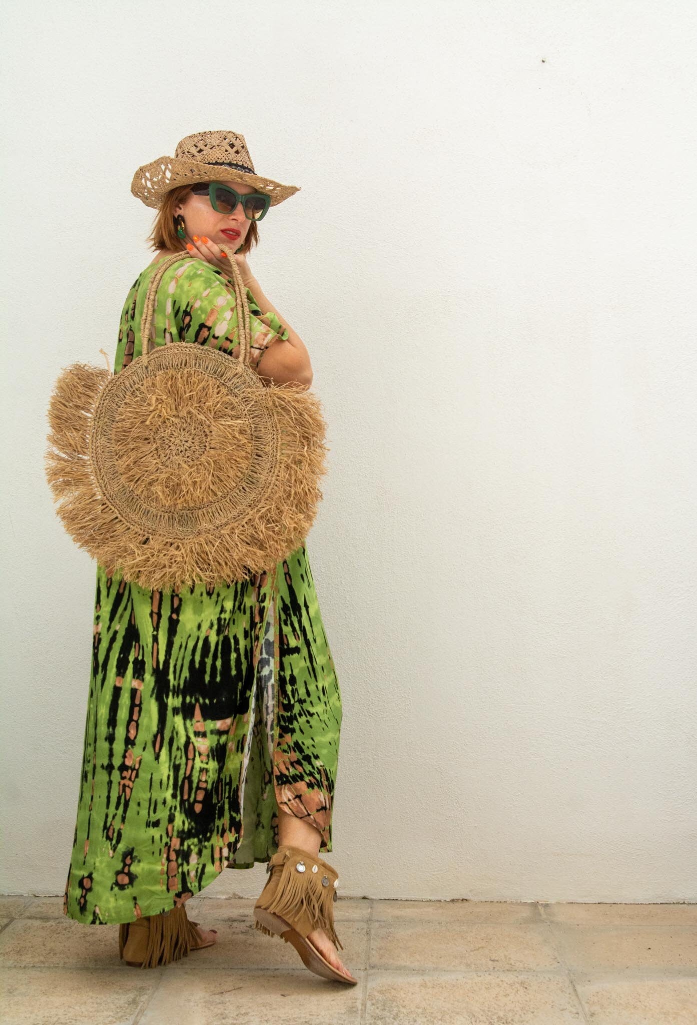 Elegant Dreen Tie-Dye Beach Loungewear Maxi Dress Perfect for Resort and Relaxation