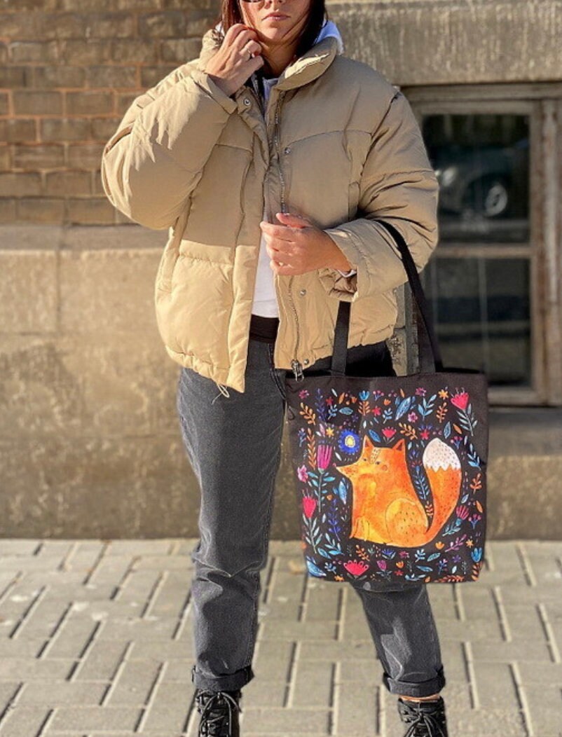 Cotton Shopper Eco Bag with Zipper Ukrainian Gift 9 designs
