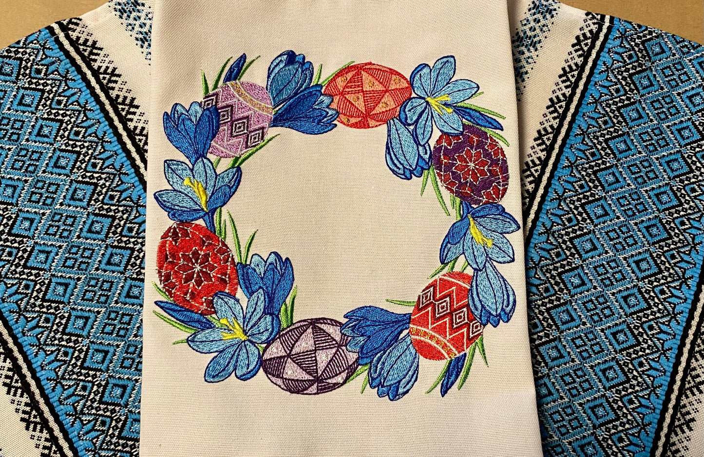Large Ukrainian Easter Towel β Slavic Pascha Embroidered Basket Cover