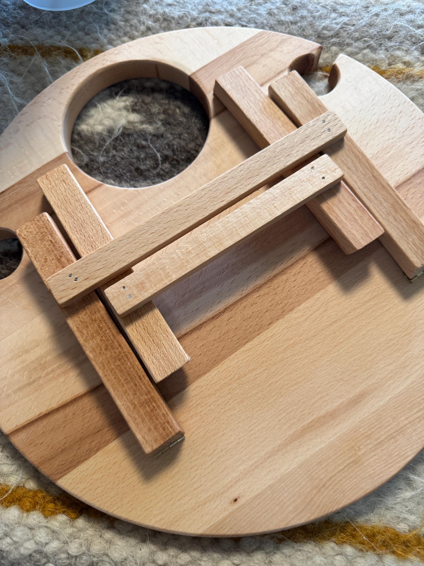 Wine Lover Gift Wooden Folding Wine Picnic Table Wine Caddy