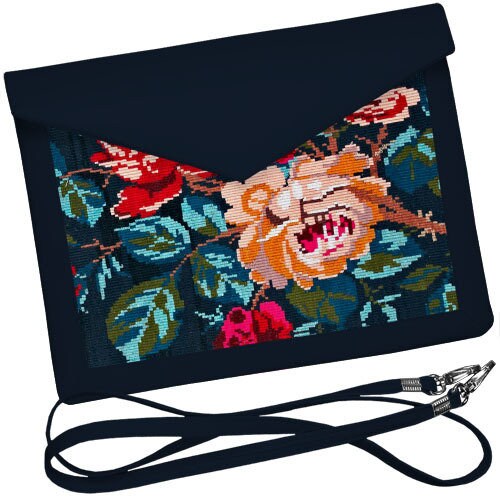 Ukrainian Clutch Crossbody Bag with Bold Ukrainian Ornament - 7 designs