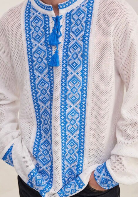 S-4XL Modern Boho Knitted Summer Vyshyvanka Shirt for Men