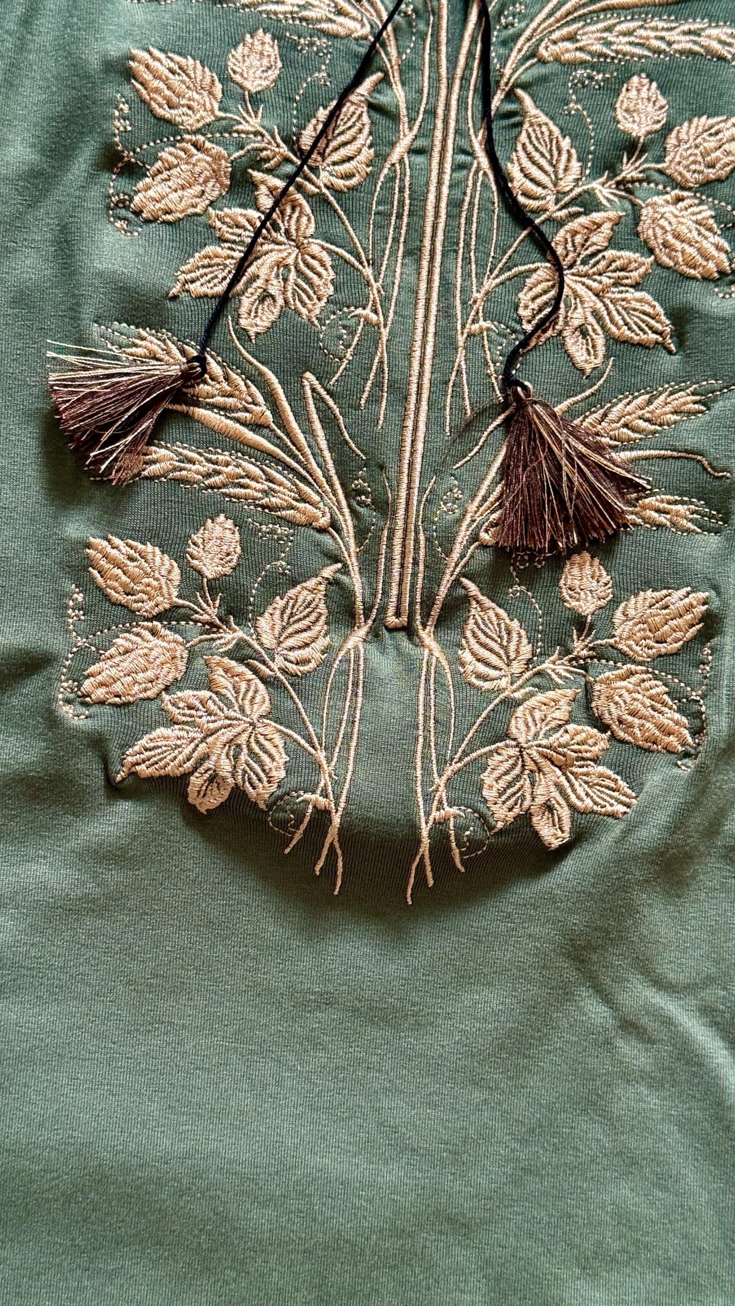 S-3XL Olive Vyshyvanka T-Shirt for Women with Golden Rye Embroidery