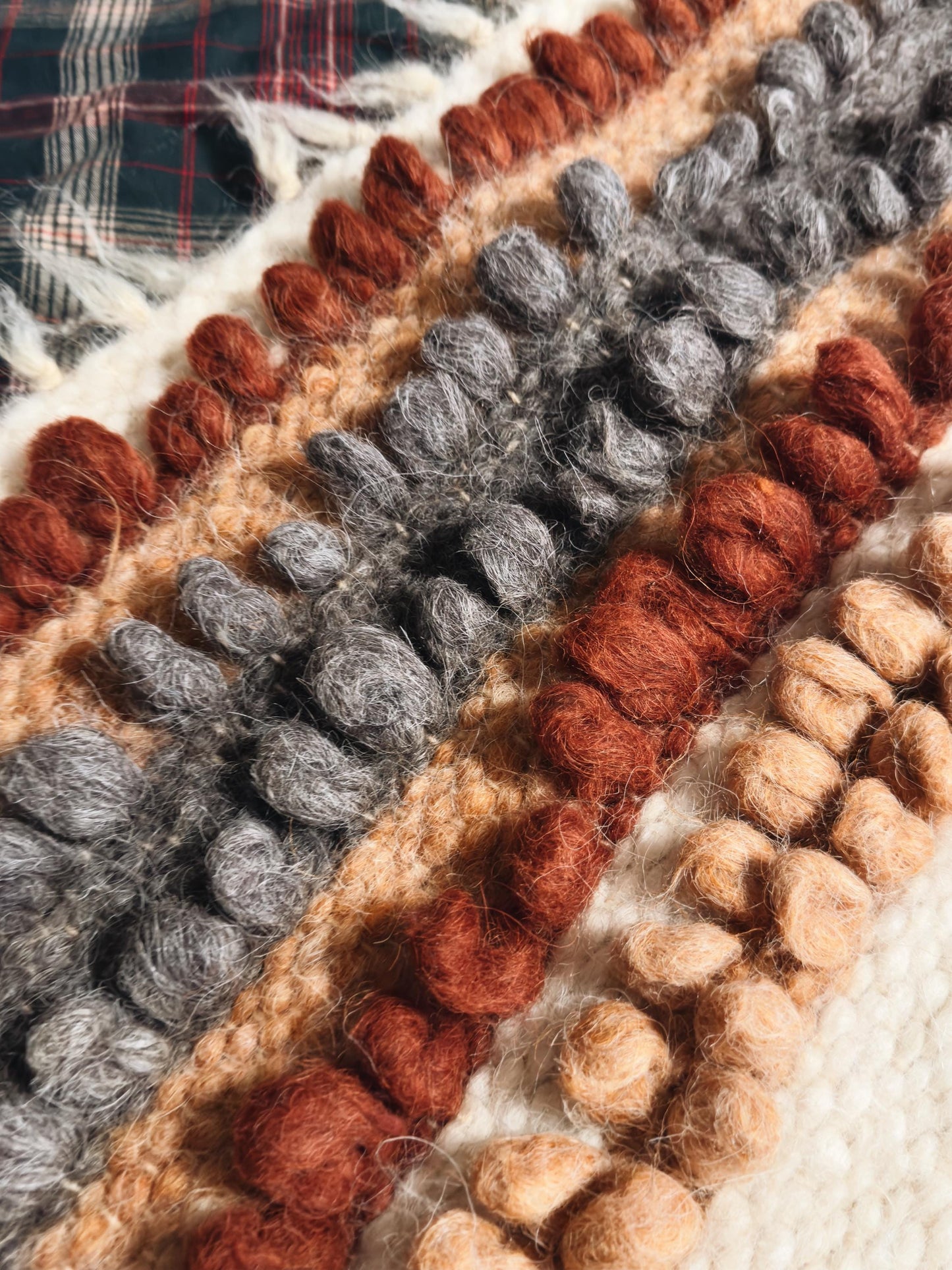 Handwoven Wool Bed Cover Blanket – Scandi-Inspired Elegance and Cozy Comfort Bed Coverlet with Boucle