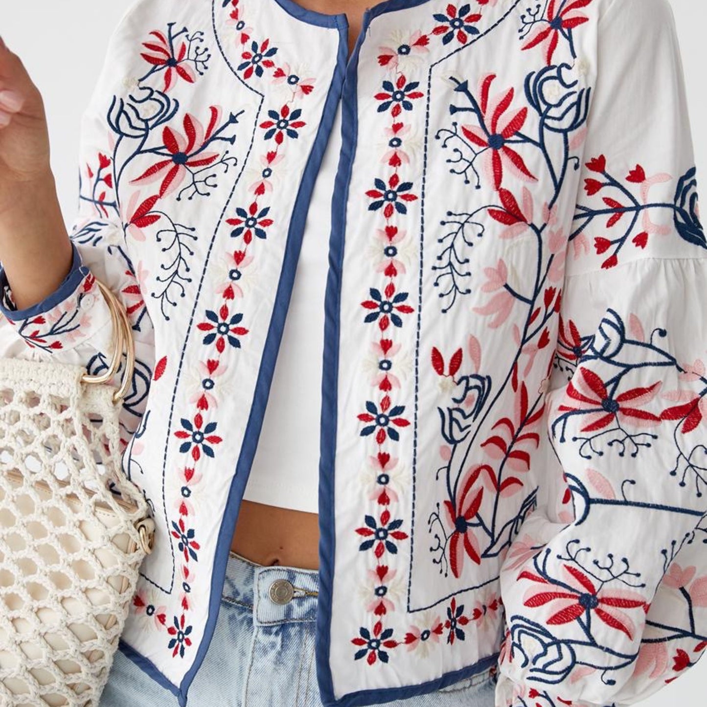 High Quality Crop Top Summer Embroidered Boho Jacket with Artistic Charm
