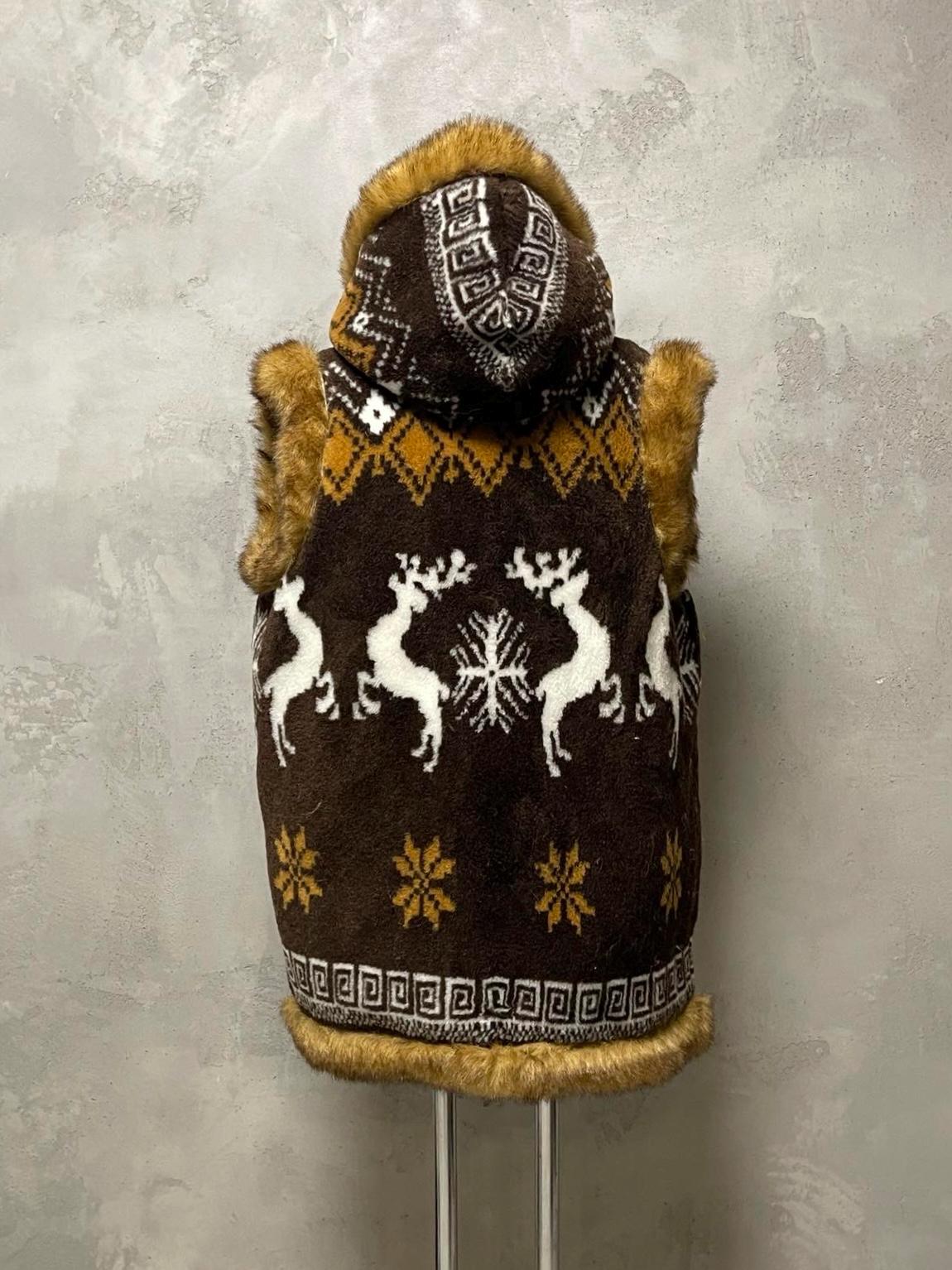 Traditional Carpathian Unisex Merino Wool Vest with Hood Made in Ukraine