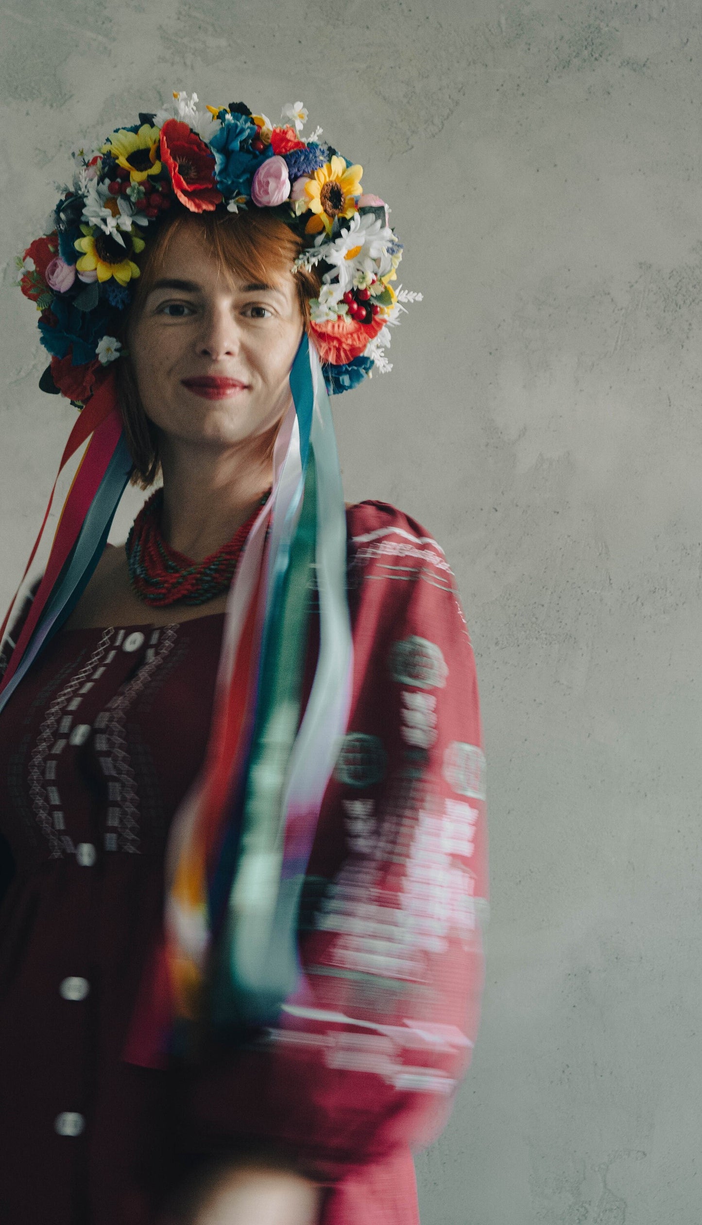 Luxury Ukrainian Flower Crown with Long Ribbons Celebration of Tradition and Elegance