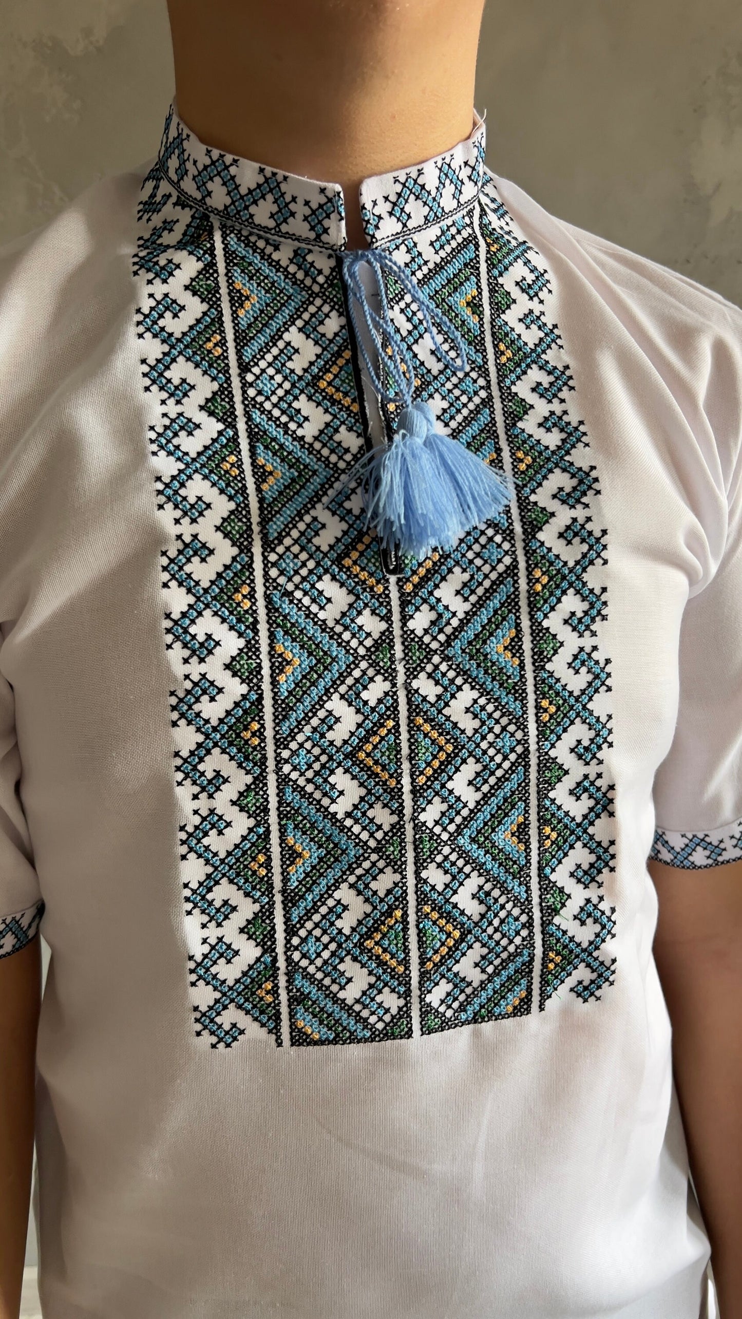 XXS-7XL Short Sleeve Embriodered Ukrainian Vyshyvanka for Men