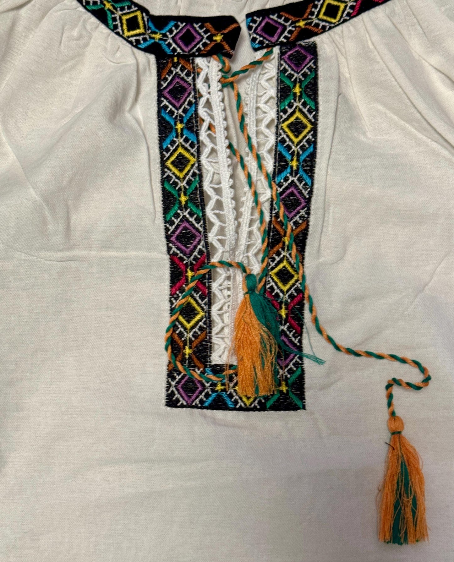 S-3XL Blouse with Rich Ukrainian Embroidery and Crochet Inserts