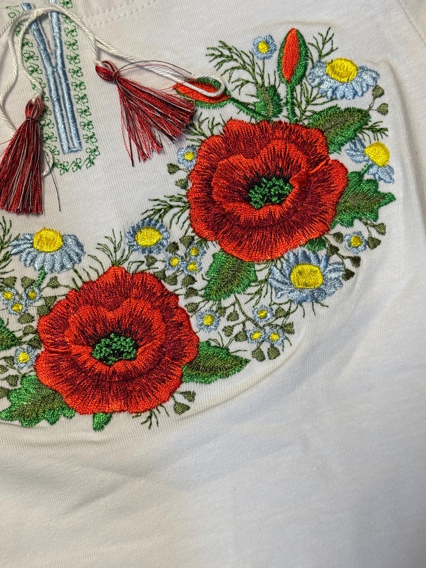 Modern Ukrainian Floral Vyshyvanka T-Shirt for Girls with Floral Pattern, Vyshyvanka Girls' T-Shirt