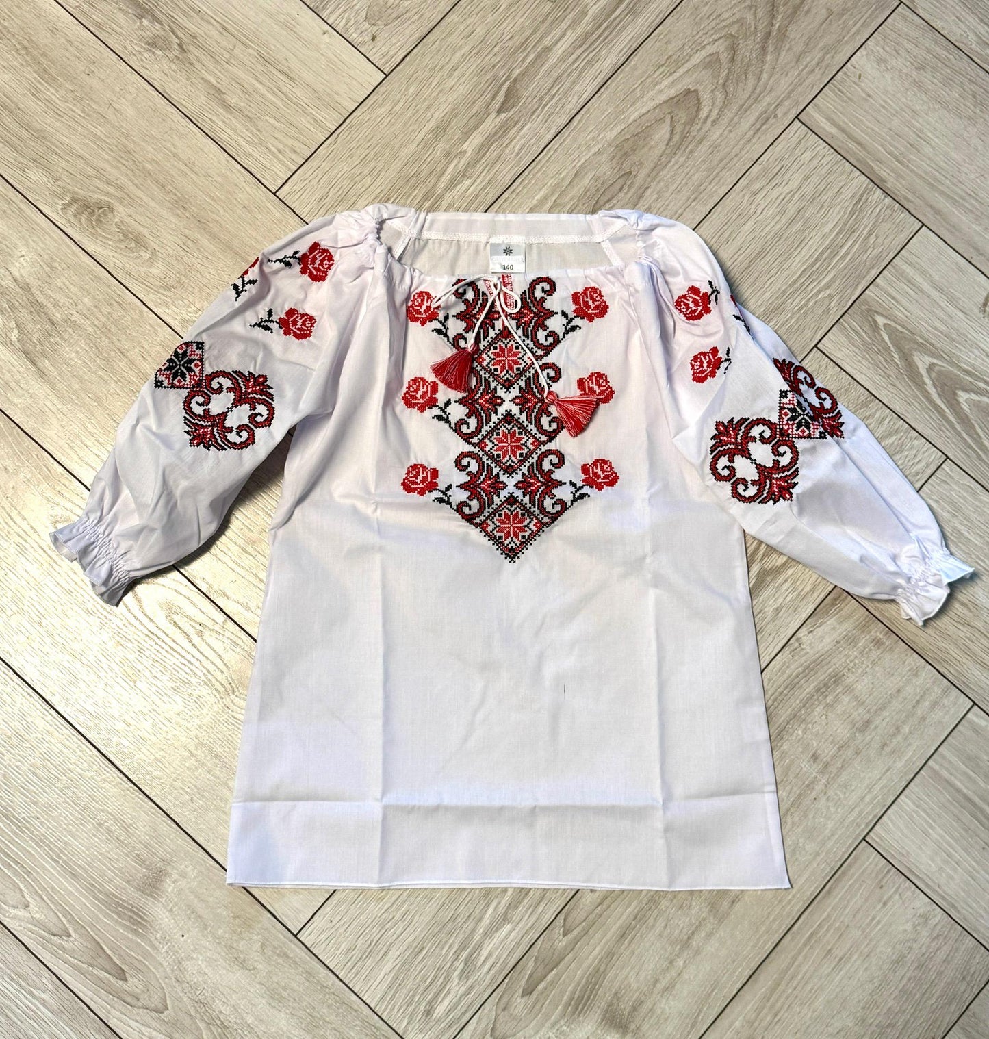 Ukrainian Folk Embroidered Vyshyvanka Blouse for Girls