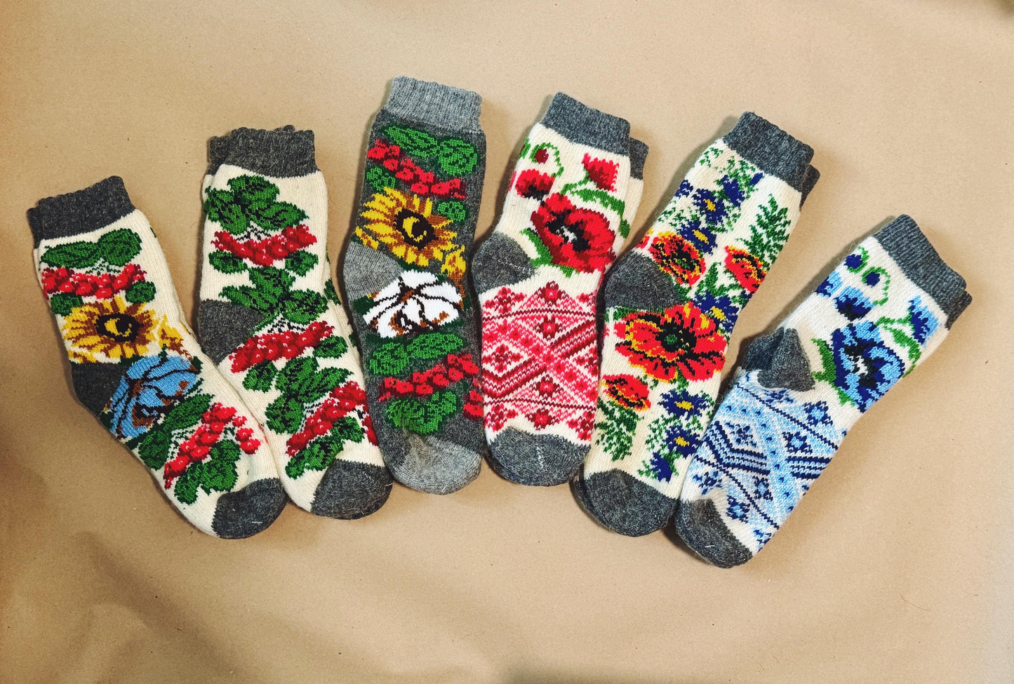 Cozy Handmade Ukrainian Wool Socks β Warm, Durable, and Culturally Inspired - 6 Designs