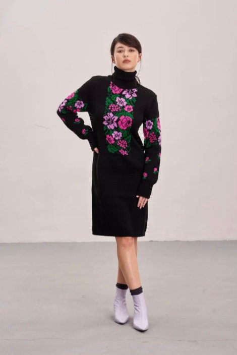 Oversize Long Sweater Pencil Dress, High Quality Long Sleeves Dress