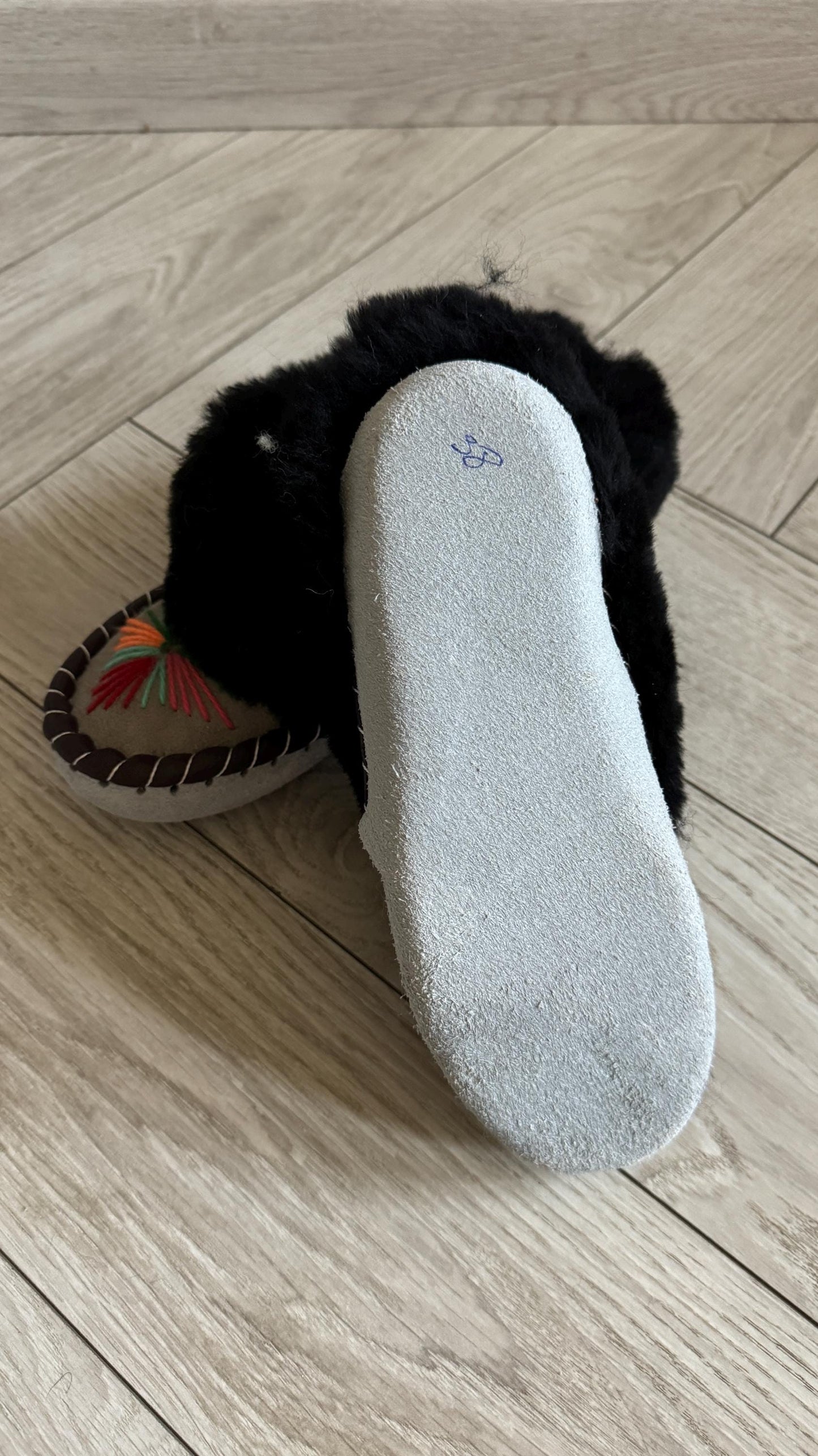 Traditional Ukrainian Wool Slippers Zakopanki Sheepskin Moccasins with Hand Embroidery - many colours