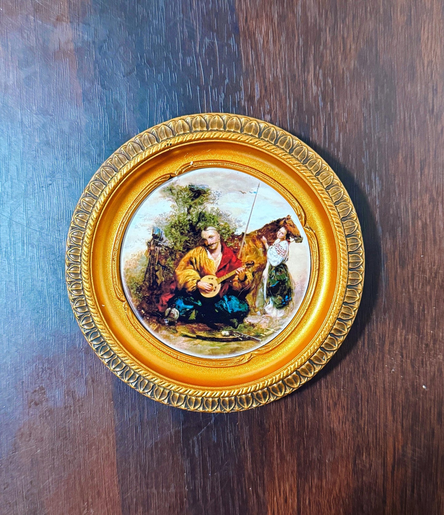 Souvenir Ceramic Wall Plate Cossack Mamay Ukrainian Decorative Hanging Plate