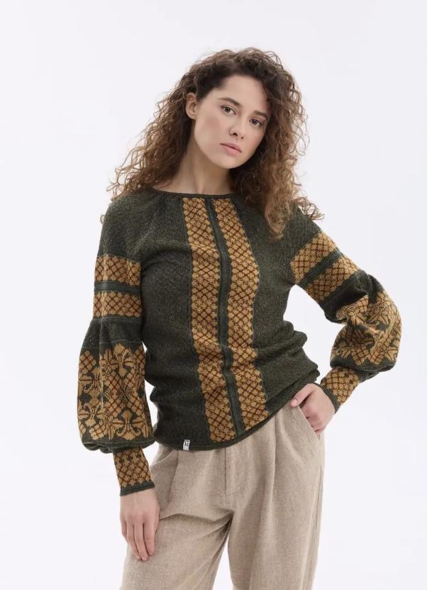 S-4XL Modern Embroidered Knitted Ukrainian Blouse A Perfect Blend of Comfort and Style