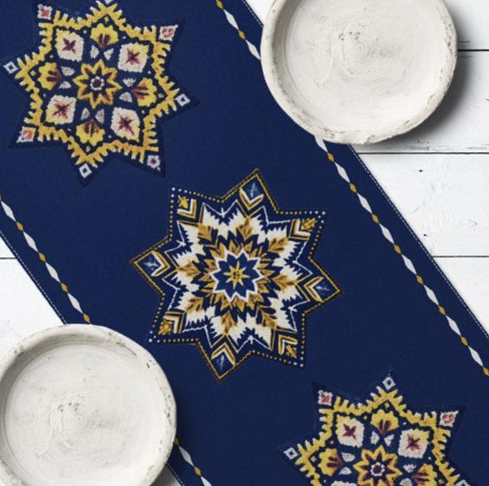 Joyful Kitchen Table Runner with Ukrainian Motif