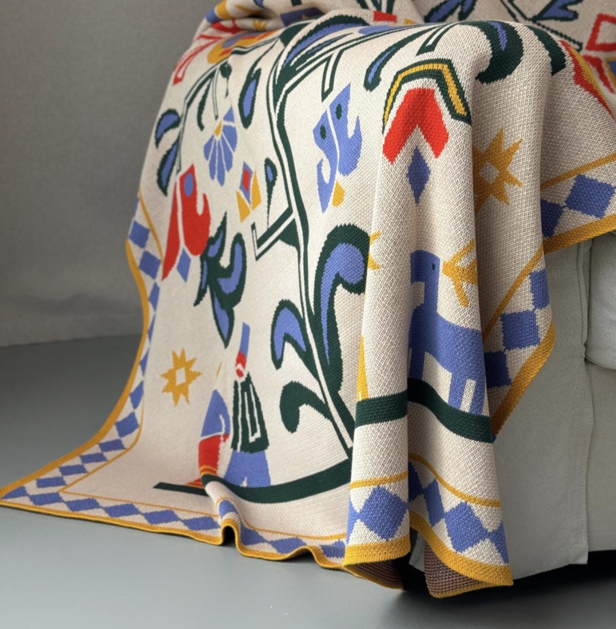 Modern Ukrainian Throw Blanket Ukrainian Folk Home Decor
