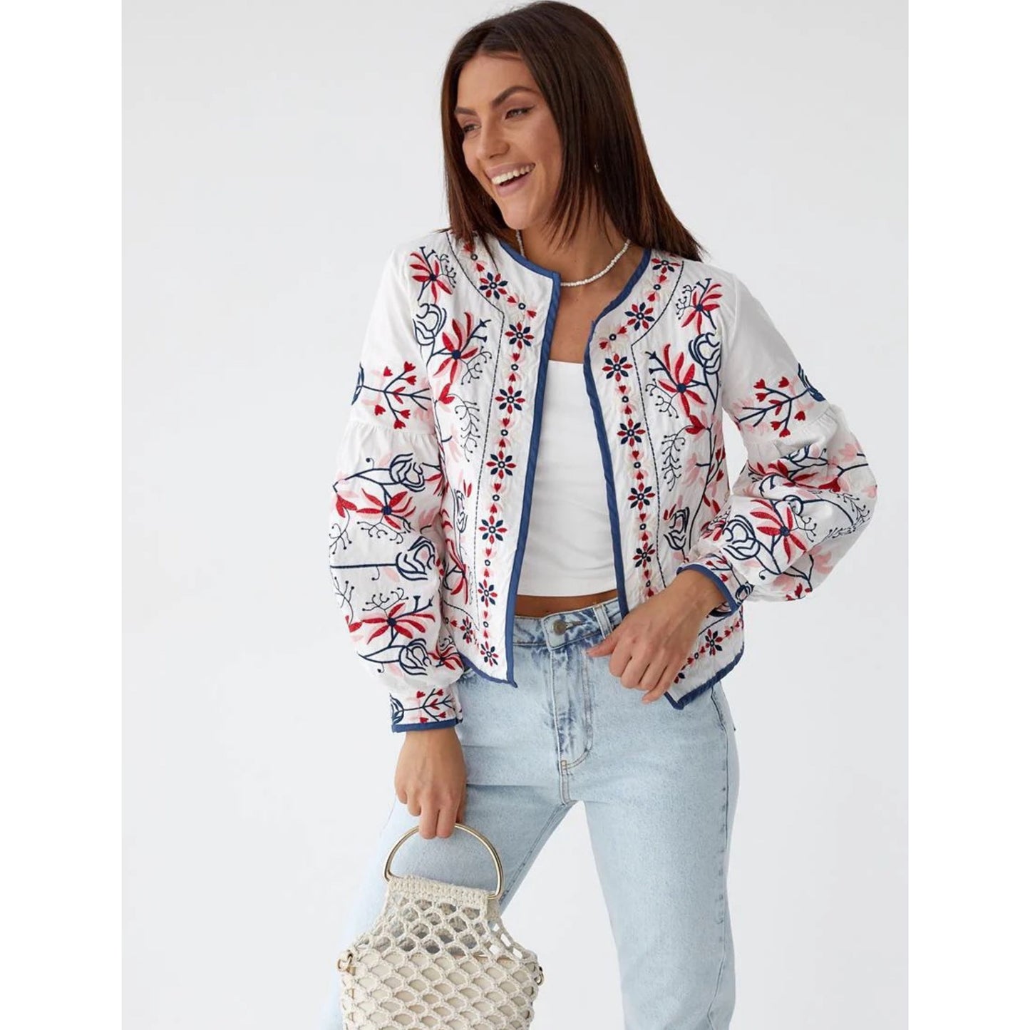 High Quality Crop Top Summer Embroidered Boho Jacket with Artistic Charm