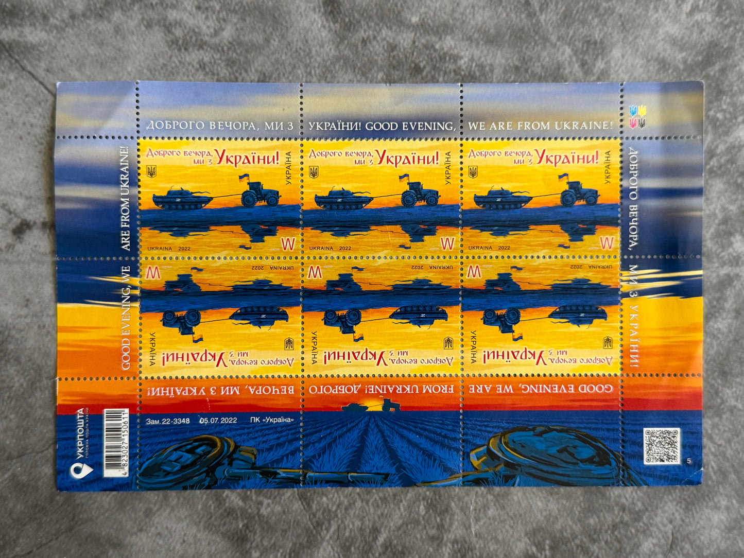 Authentic Good Evening We Are From Ukraine W Stamp Sheet Ukrposhta 2022