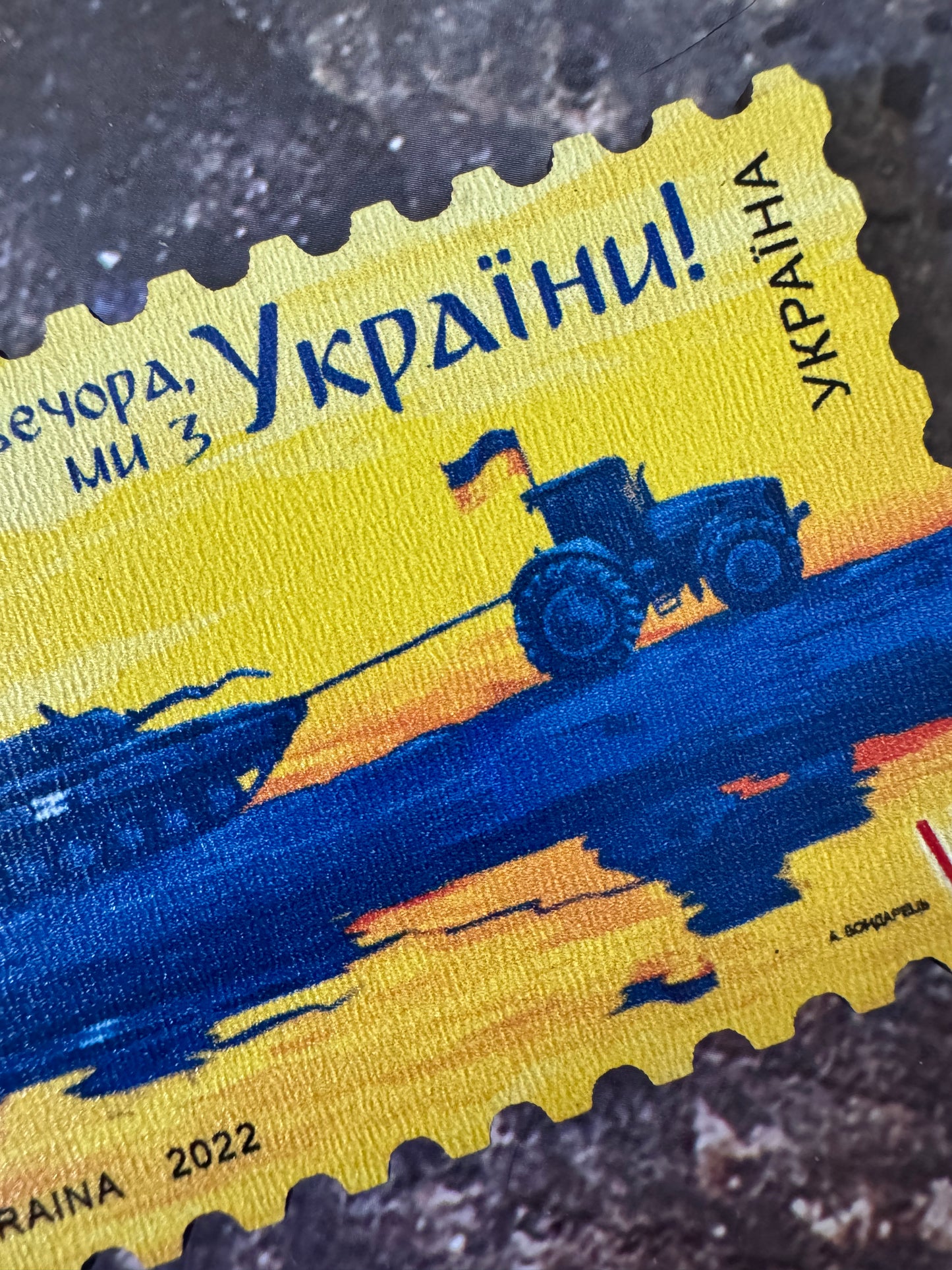 Ukrainian Fridge Magnet Stamp Good Evening We Are From Ukraine