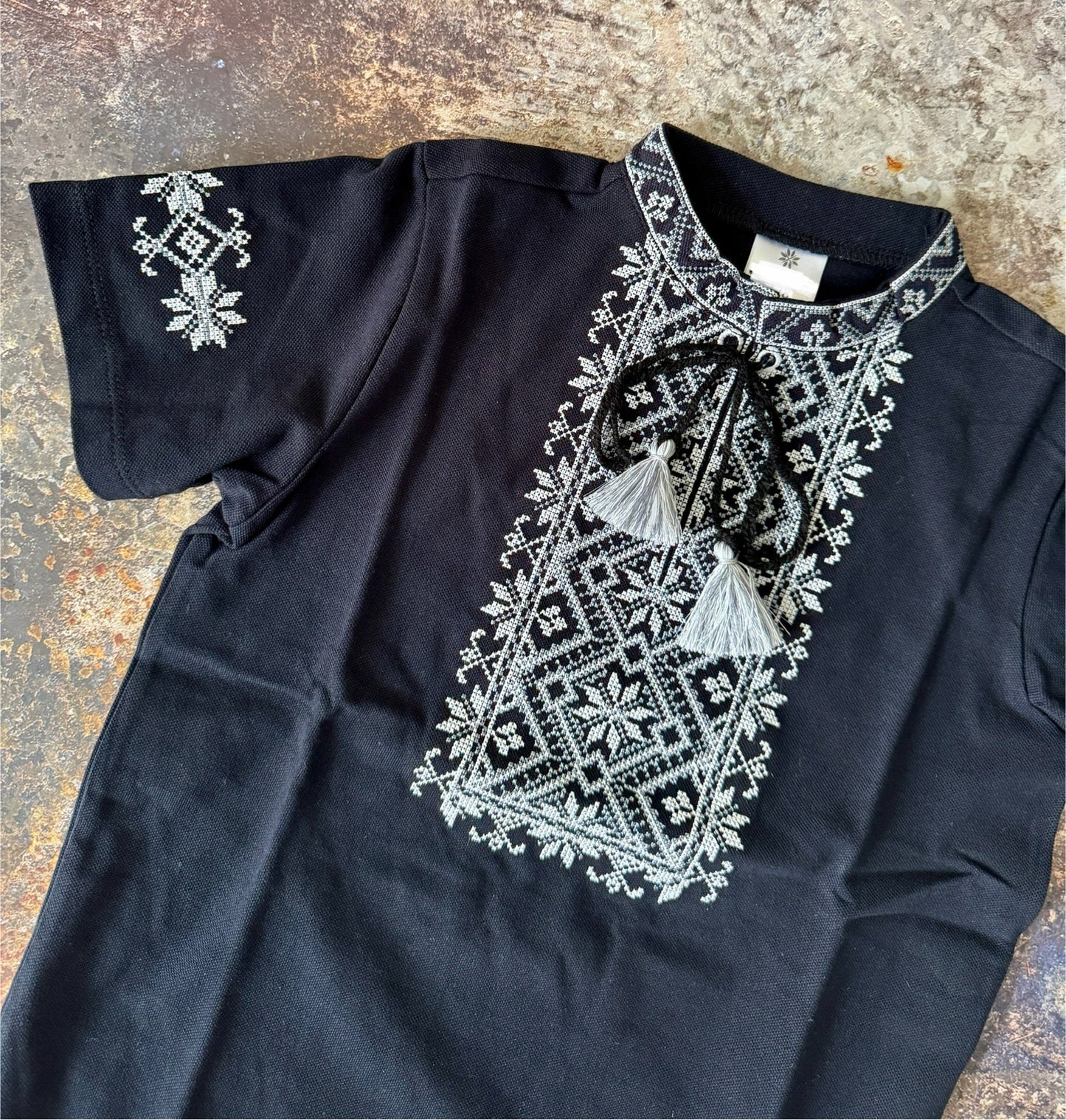 2-12YO Ukrainian Boys T-Shirt with Modern Embroidery
