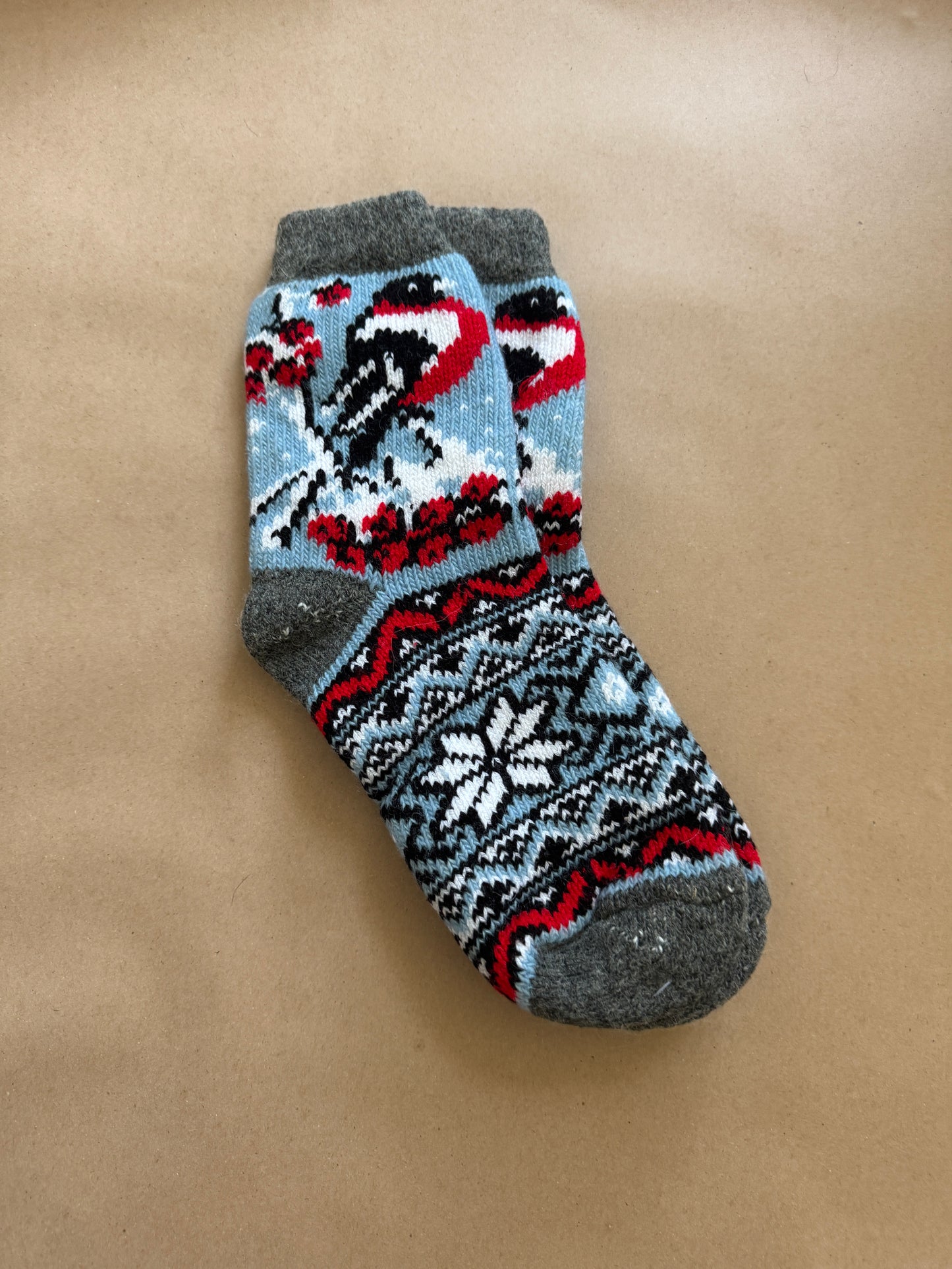 Artisan Wool Winter Socks with Scandinavian Patterns Ukrainian Souvenir