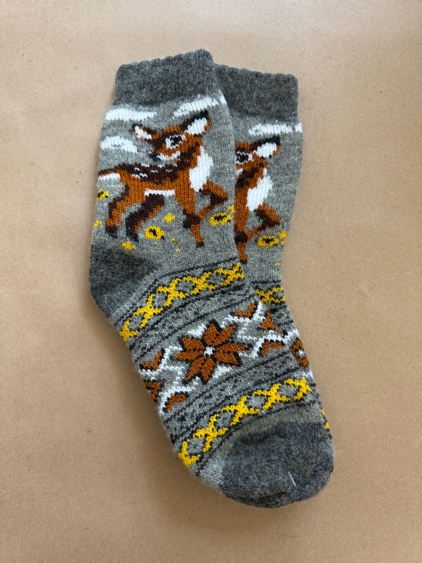 Artisan Wool Winter Socks with Scandinavian Patterns Ukrainian Souvenir