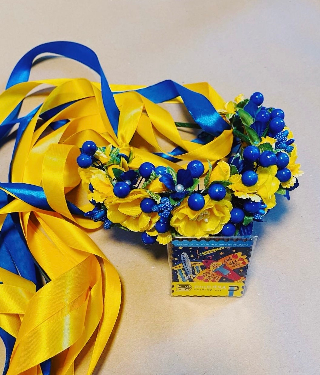 Luxury Traditional Ukrainian Headband Vinok with Ribbons