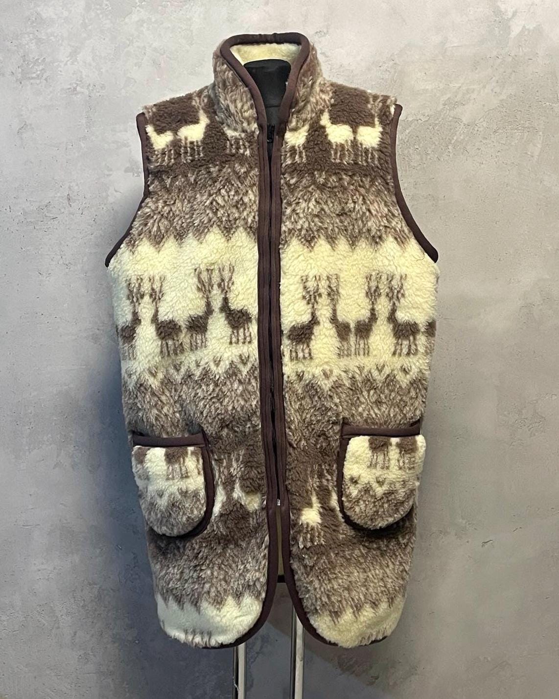 Long Traditional Mountain Unisex Merino Wool Vest