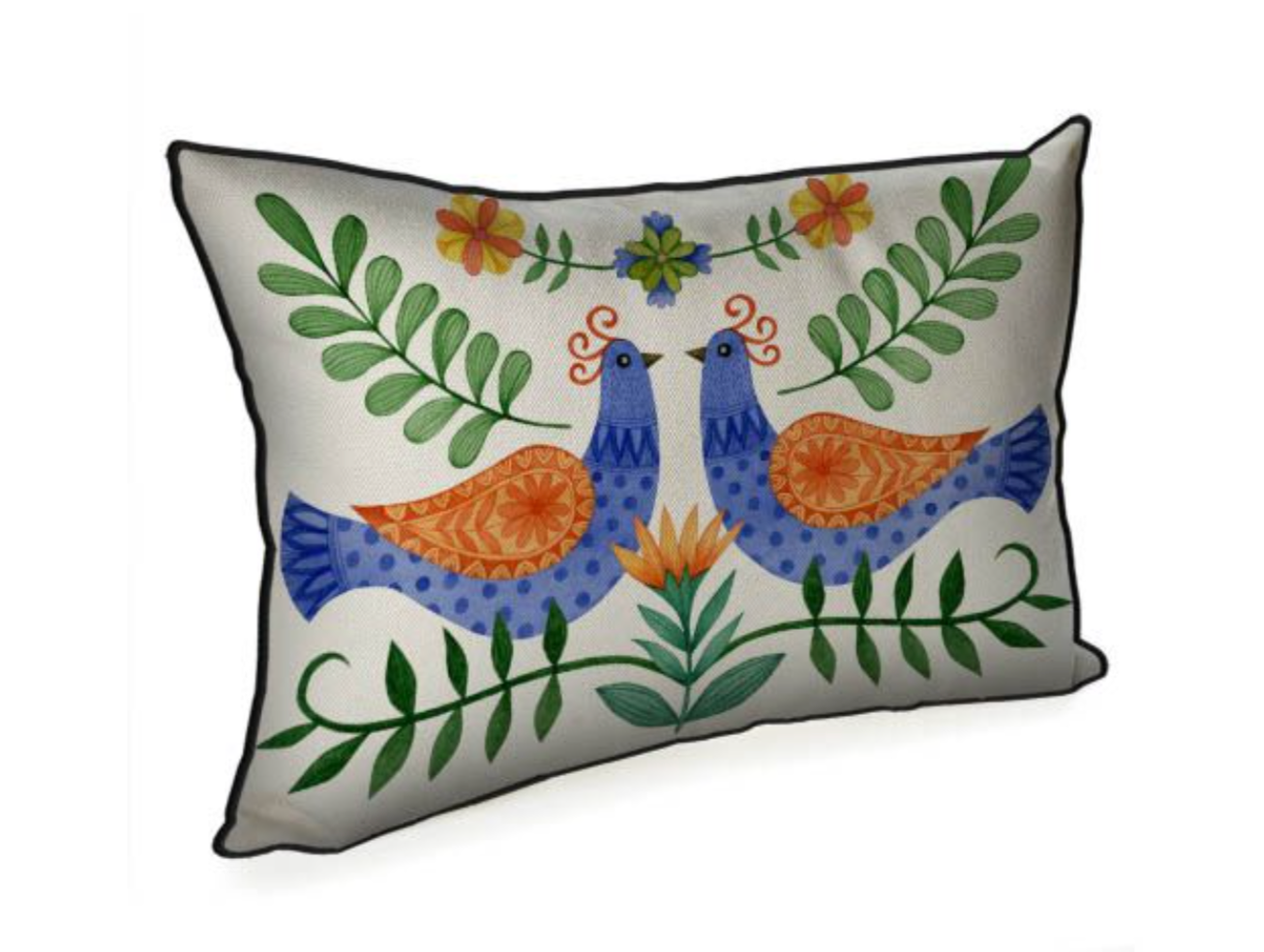 Burlap Ukrainian Decorative Pillow – Folk-Inspired Charm