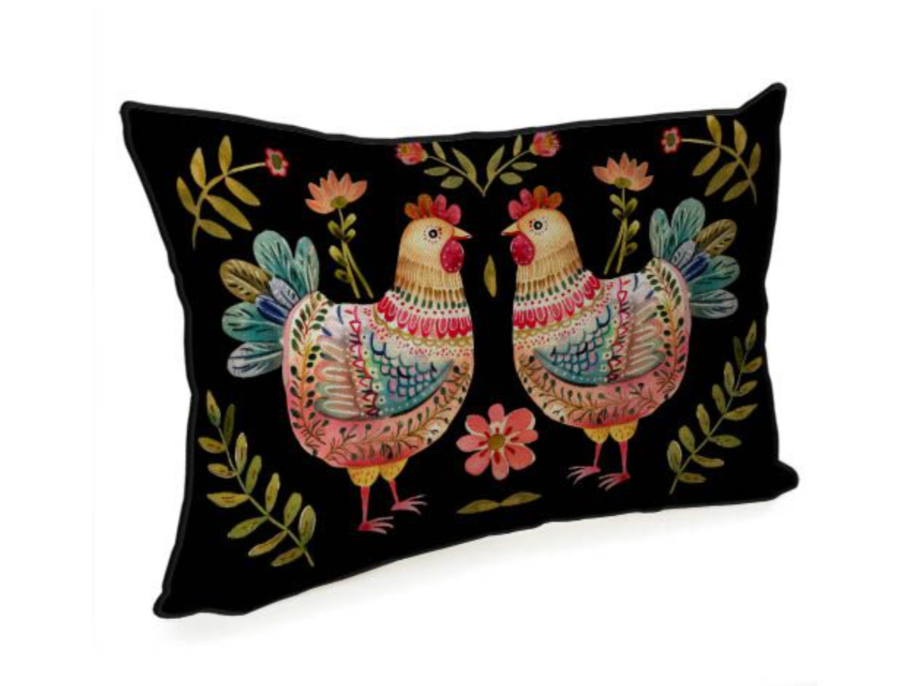 Burlap Ukrainian Decorative Pillow – Folk-Inspired Charm