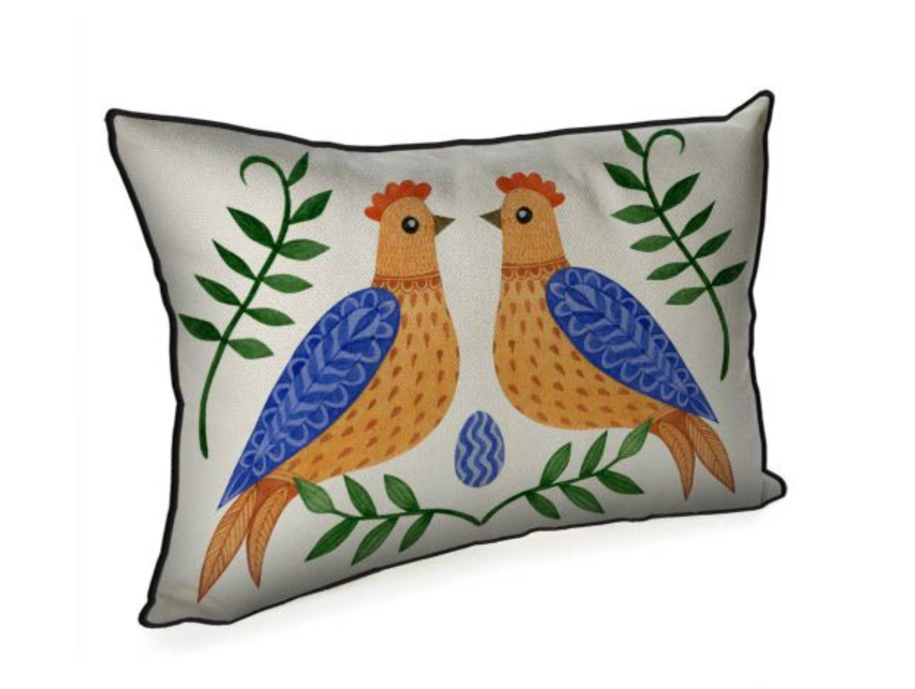 Burlap Ukrainian Decorative Pillow – Folk-Inspired Charm