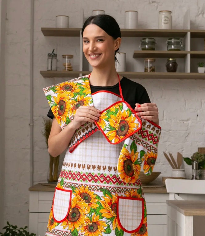 Ukrainian Kitchen Set for Cooking β Featuring Sunflowers