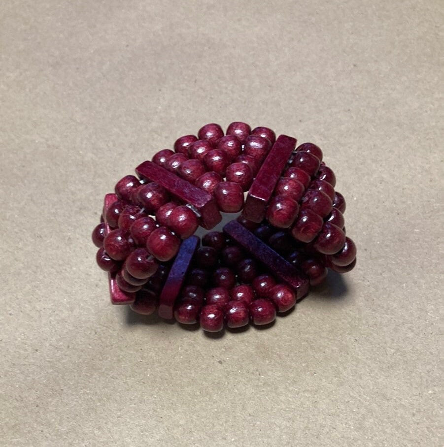 Traditional Ukrainian Wooden Bracelet – Timeless Elegance in Vibrant Red