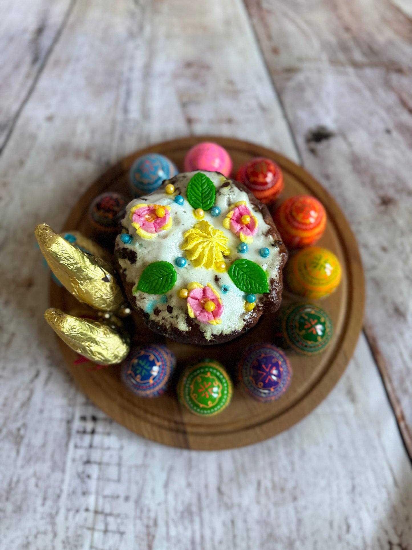 Wooden Stand for Easter Eggs and Paska Bread Solid Oak Wood