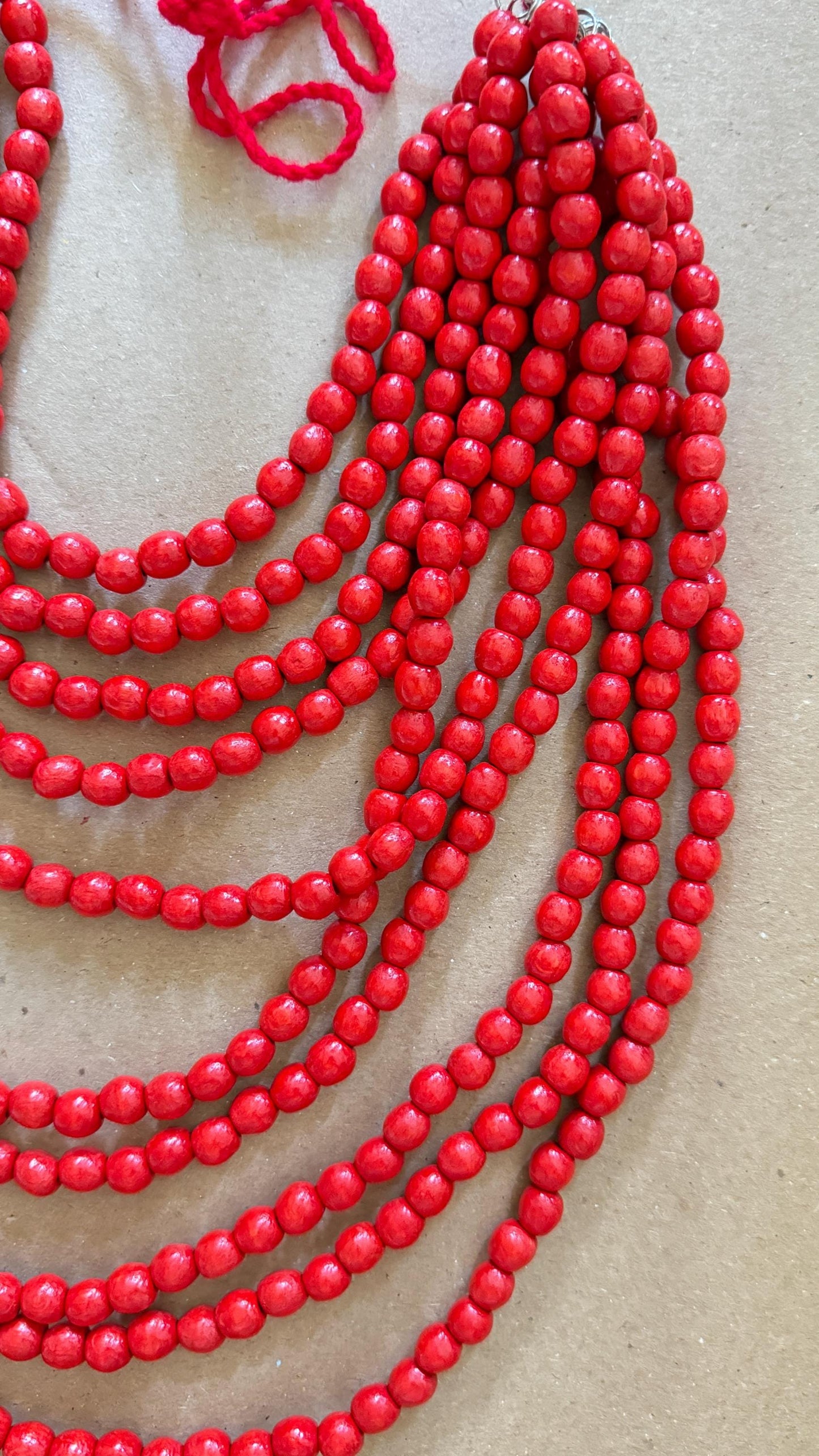 Handmade Traditional Multi Layer Ukrainian Wooden Necklace