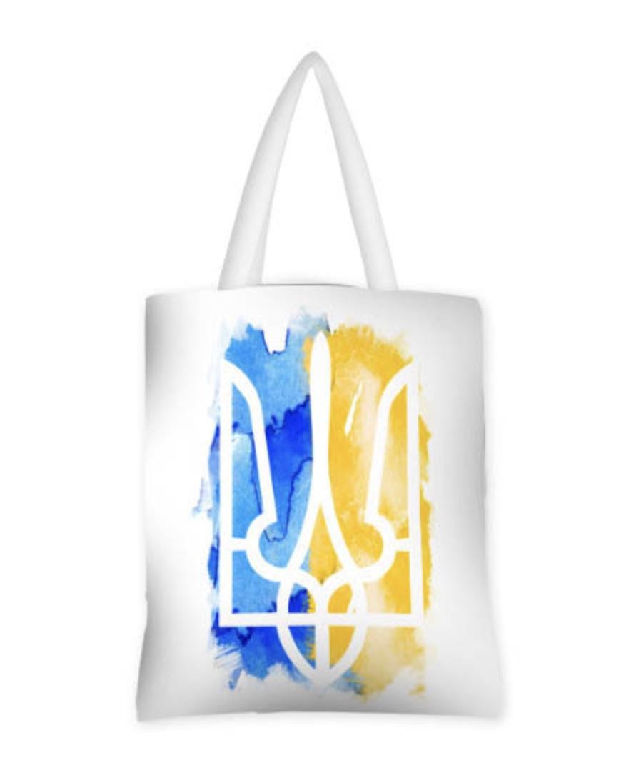Ukrainian Canvas Tote Bag, Cotton Shopper Eco Bag with Zipper