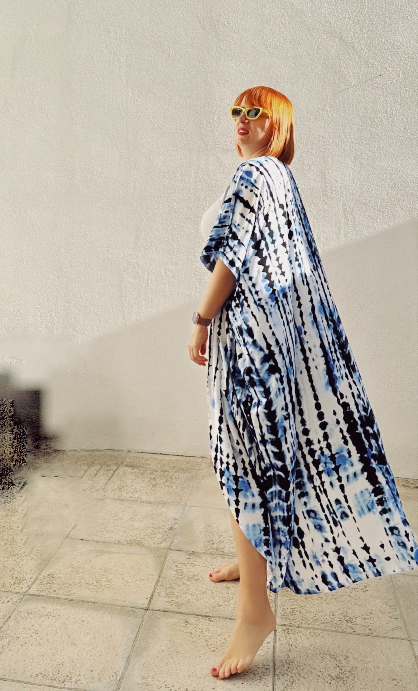 Elegant Tie-Dye Summer Robe for Иeach and Spa Days Chic Lightweight Cover-Up