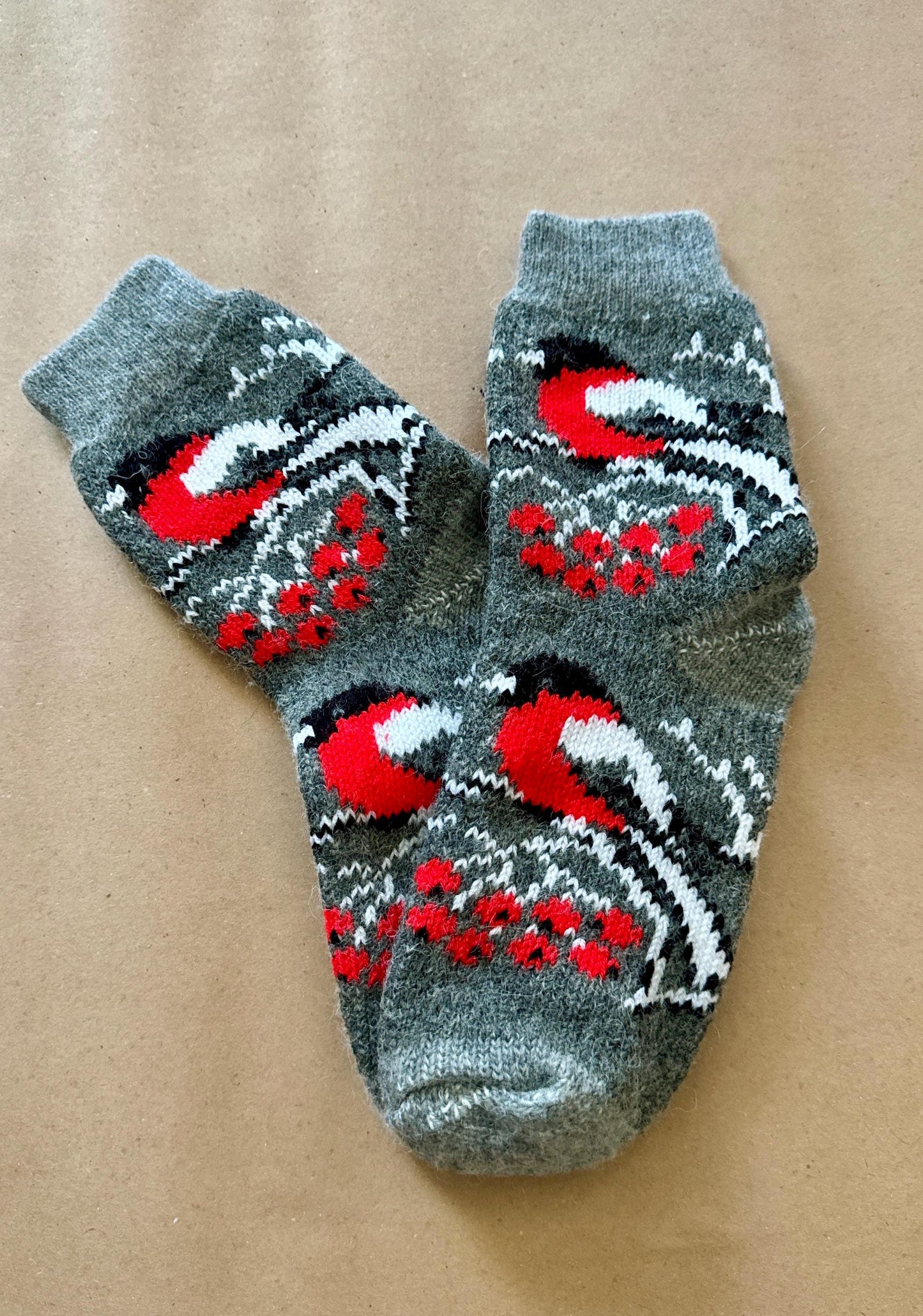 Artisan Wool Winter Socks with Scandinavian Patterns Ukrainian Souvenir - 6 Designs