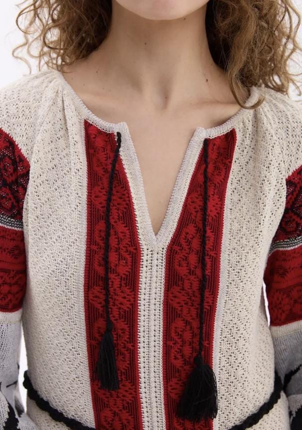 XS-4XL Chic Long Knitted Linen Ukrainian Dress With Lastivky Brirds Pattern