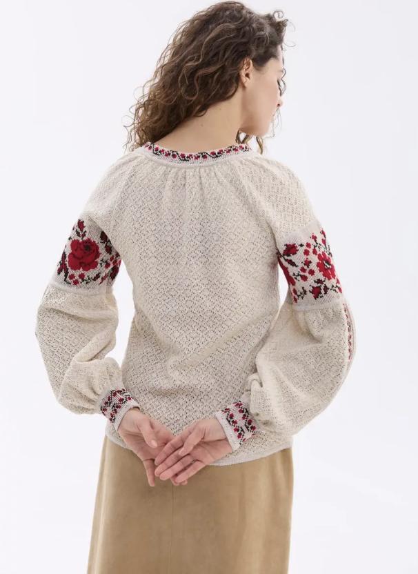 Modern Knitted Blouse with Crochet Details – Elegant and Versatile Ukrainian Vyshyvanka