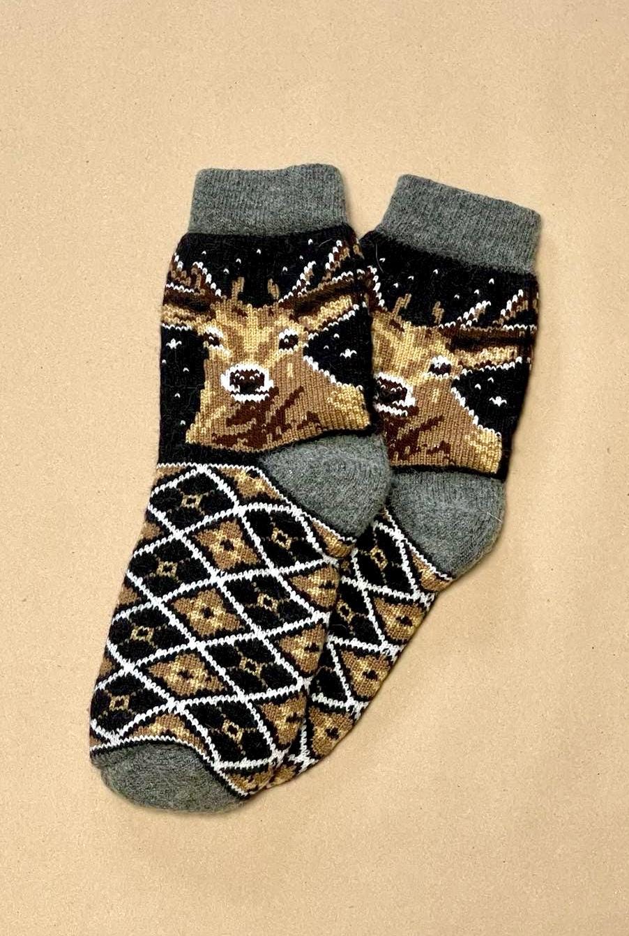 Artisan Wool Winter Socks with Scandinavian Patterns Ukrainian Souvenir - 6 Designs