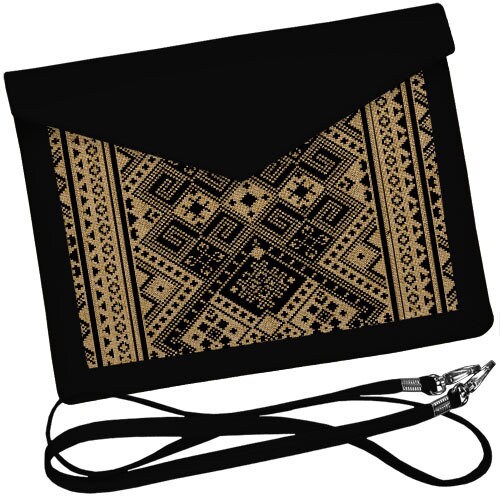 Ukrainian Clutch Crossbody Bag with Bold Ukrainian Ornament - 7 designs