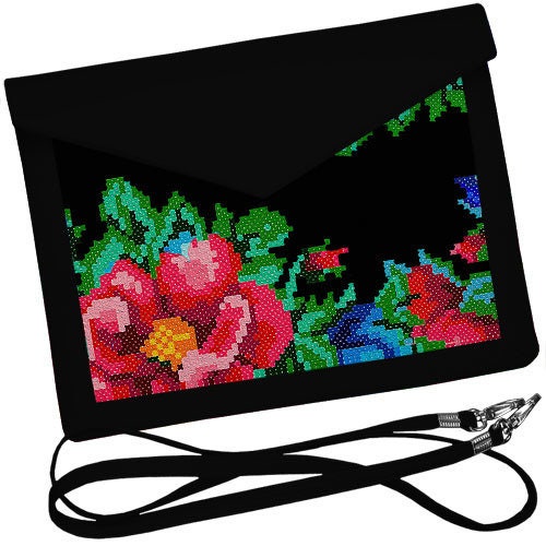 Ukrainian Clutch Crossbody Bag with Bold Ukrainian Ornament - 7 designs